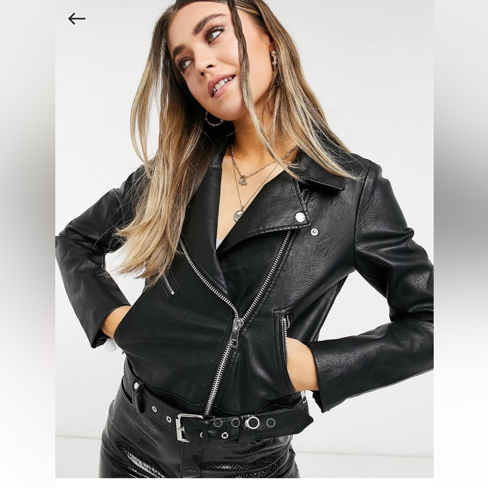 ASOS cropper leather jacket